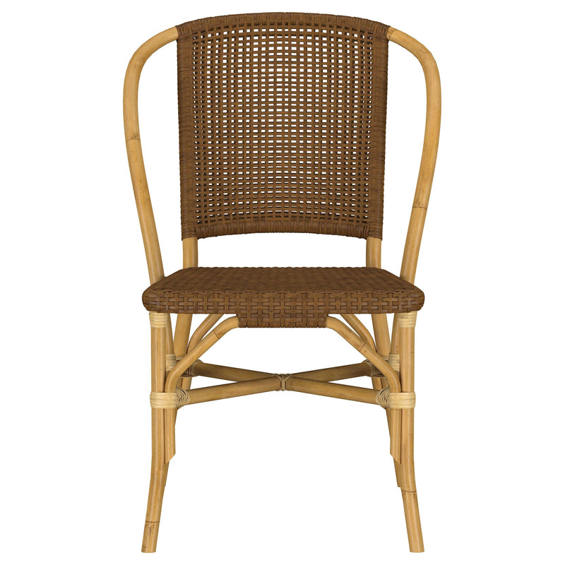 Lexley Woven Rattan Dining Side Chair Brown (Set of 2) - detail 4