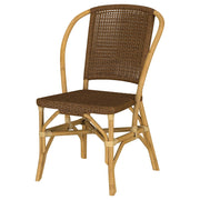 Lexley Woven Rattan Dining Side Chair Brown (Set of 2) - detail 5