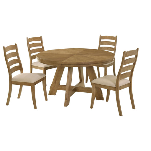 Danvers 5-piece Dining Table Set Brown Oak and Latte - alternate view