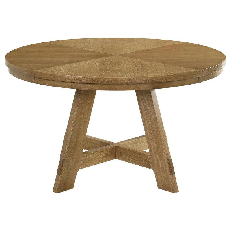 Danvers Round 54-inch Wood Dining Table Brown Oak - detail 3