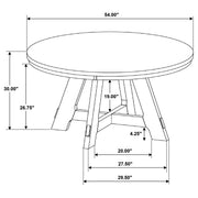 Danvers Round 54-inch Wood Dining Table Brown Oak - detail 7