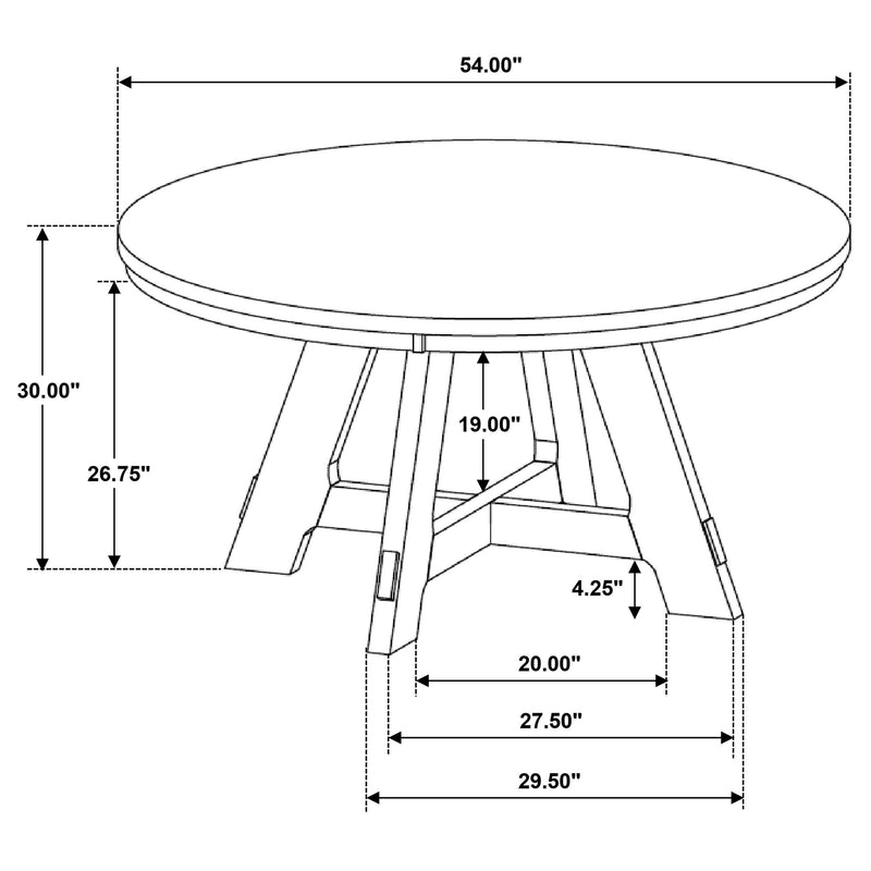 Danvers Round 54-inch Wood Dining Table Brown Oak - detail 7
