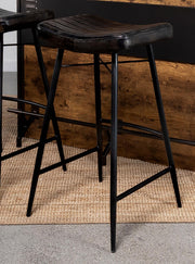 Bayu Leather Upholstered Bar Stool Espresso (Set of 2) - alternate view