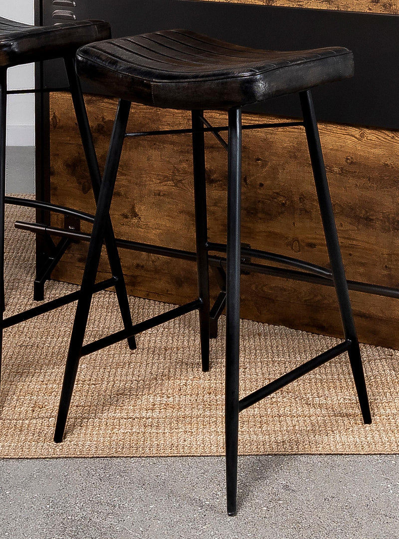 Bayu Leather Upholstered Bar Stool Espresso (Set of 2) - alternate view