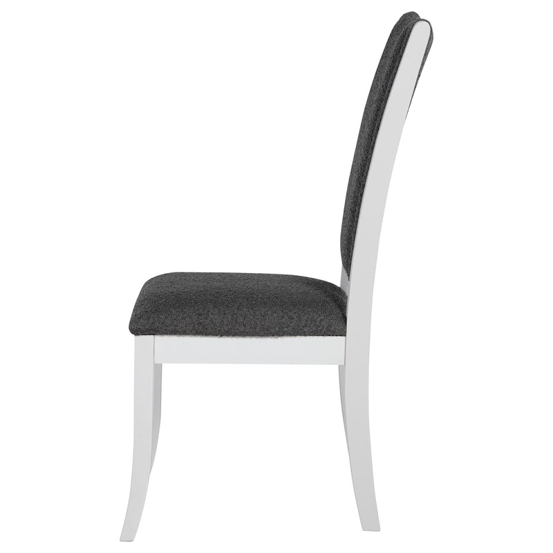 Judd Upholstered Dining Side Chair Pearl White (Set of 2) - detail 6