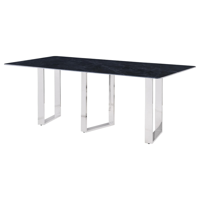 Desden 79-inch Rectangular Sintered Stone Dining Table Grey - detail 4