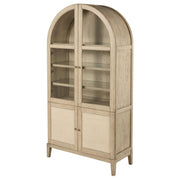 Kailani 4-Door Cane Dining Vitrine Display Cabinet Beige Oak - detail 5