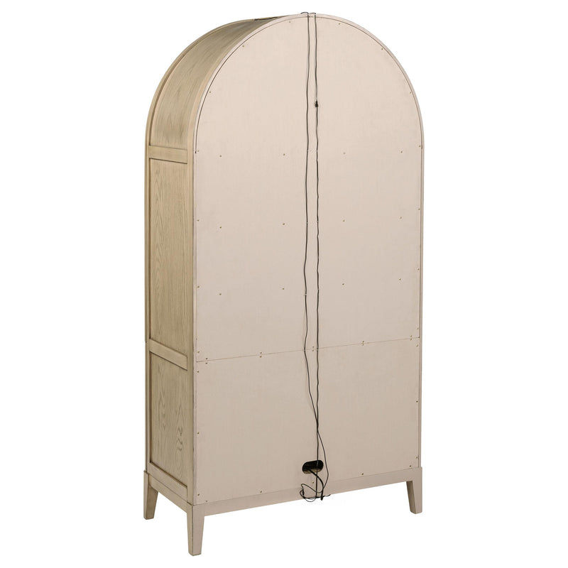 Kailani 4-Door Cane Dining Vitrine Display Cabinet Beige Oak - detail 7