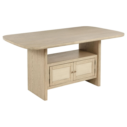 Kailani Cane Counter Height Storage Dining Table Beige Oak - alternate view
