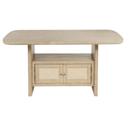 Kailani Cane Counter Height Storage Dining Table Beige Oak - detail 3