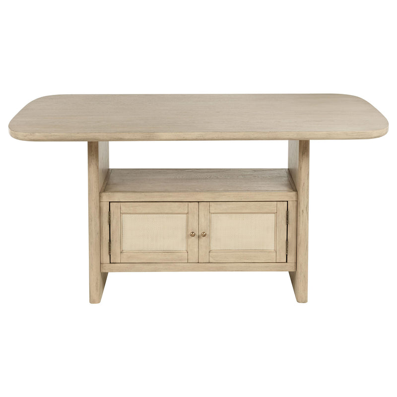 Kailani Cane Counter Height Storage Dining Table Beige Oak - detail 3