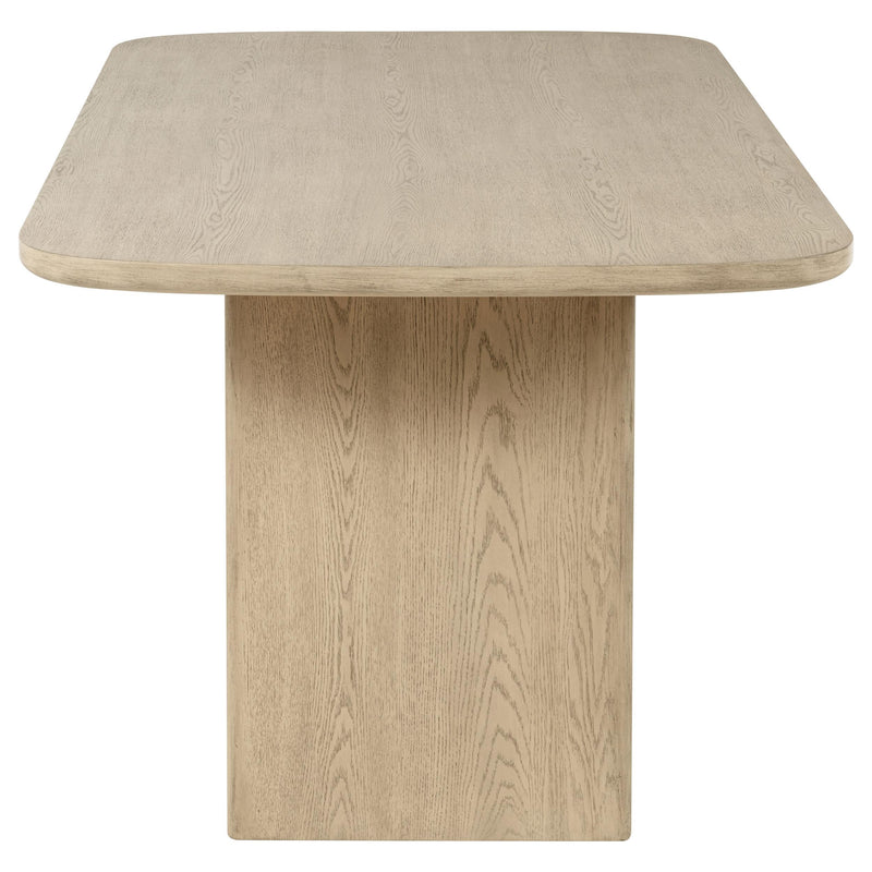 Kailani Cane Counter Height Storage Dining Table Beige Oak - detail 6