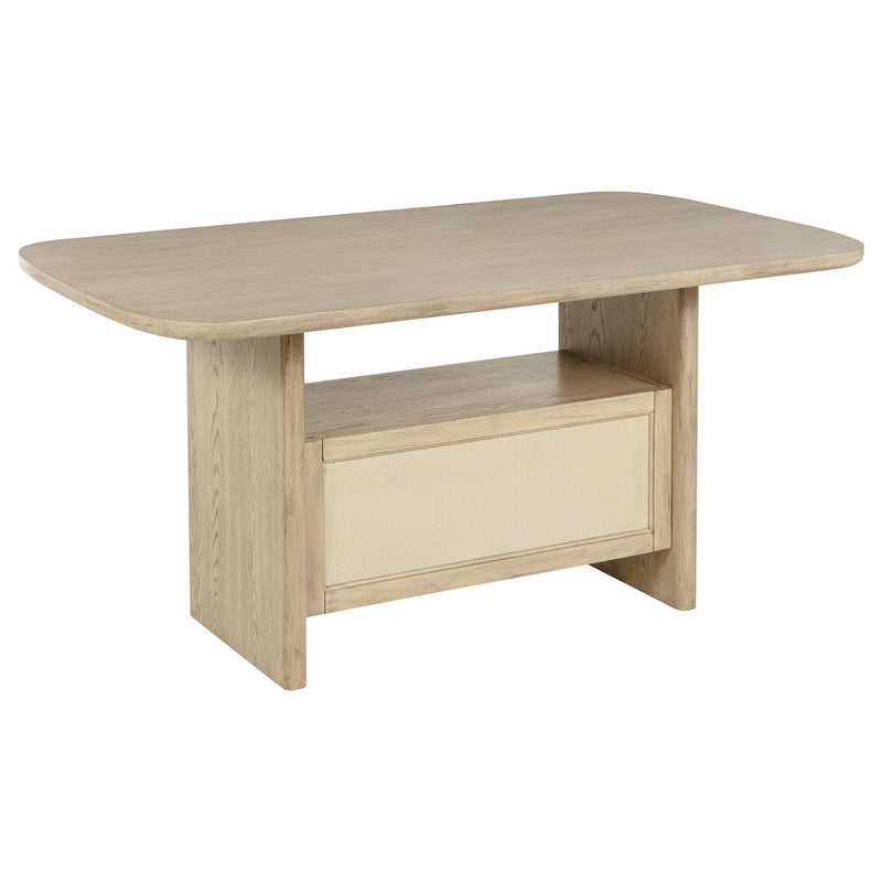 Kailani Cane Counter Height Storage Dining Table Beige Oak - detail 7
