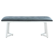 Beaufort Velvet Upholstered Dining Bench Steel Grey - detail 3