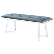 Beaufort Velvet Upholstered Dining Bench Steel Grey - detail 4