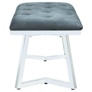 Beaufort Velvet Upholstered Dining Bench Steel Grey - detail 5