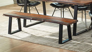 Ditman Live Edge Wood Dining Bench Grey Sheesham