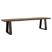 Ditman Live Edge Wood Dining Bench Grey Sheesham - alternate view