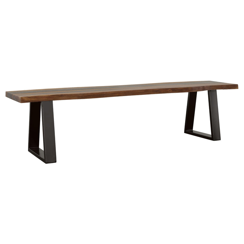Ditman Live Edge Wood Dining Bench Grey Sheesham - alternate view
