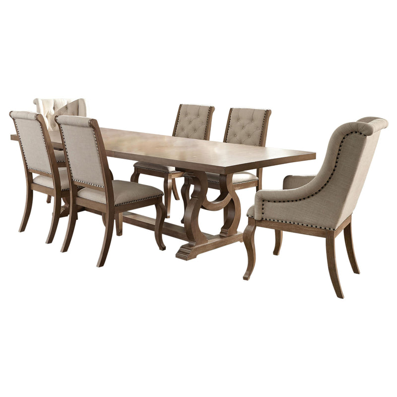 Brockway 7-piece Extension Leaf Dining Set Barley Brown - alternate view