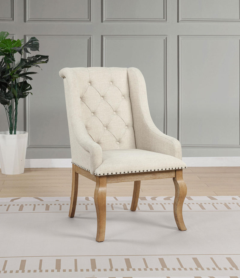 Brockway Upholstered Arm Chair Barley Brown (Set of 2) - alternate view
