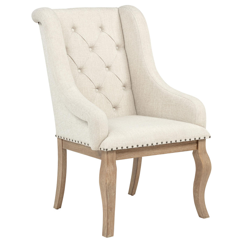 Brockway Upholstered Arm Chair Barley Brown (Set of 2) - detail 3