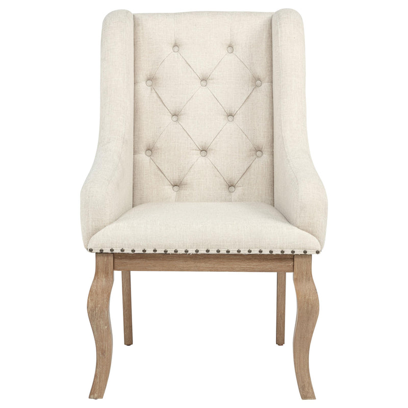Brockway Upholstered Arm Chair Barley Brown (Set of 2) - detail 4