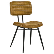 Misty Leather Upholstered Dining Side Chair Camel (Set of 2) - detail 3