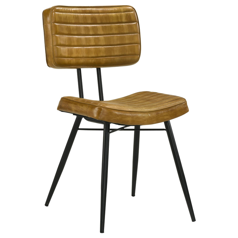 Misty Leather Upholstered Dining Side Chair Camel (Set of 2) - detail 3