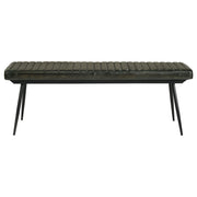 Misty Leather Upholstered Dining Bench Antique Espresso - detail 3
