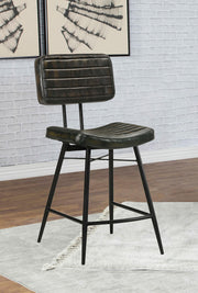 Partridge Leather Counter Chair Antique Espresso (Set of 2) - alternate view