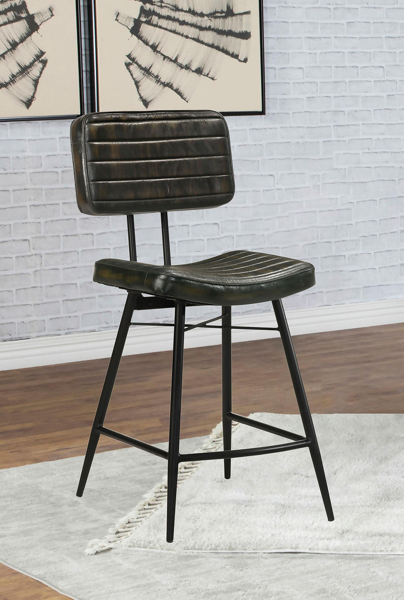 Partridge Leather Counter Chair Antique Espresso (Set of 2) - alternate view