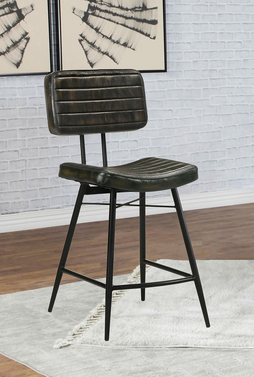 Partridge Leather Counter Chair Antique Espresso (Set of 2) - alternate view