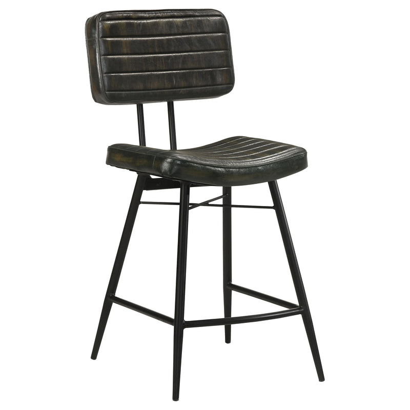 Partridge Leather Counter Chair Antique Espresso (Set of 2) - detail 3