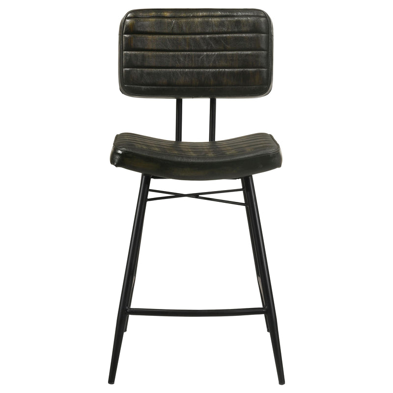 Partridge Leather Counter Chair Antique Espresso (Set of 2) - detail 4