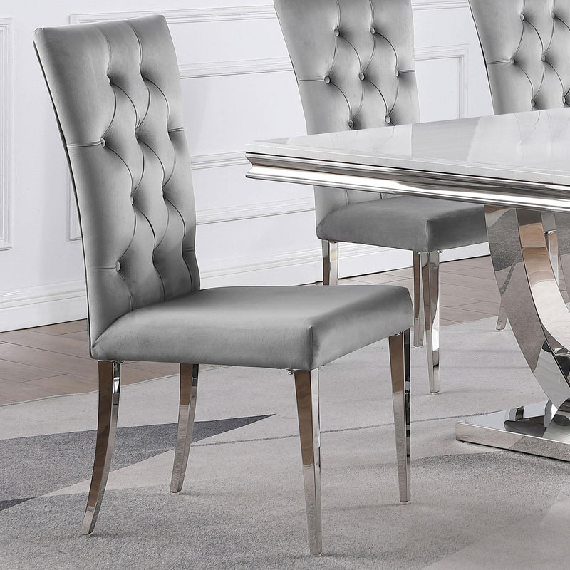 Kerwin Velvet Upholstered Dining Side Chair Grey (Set of 2) - alternate view
