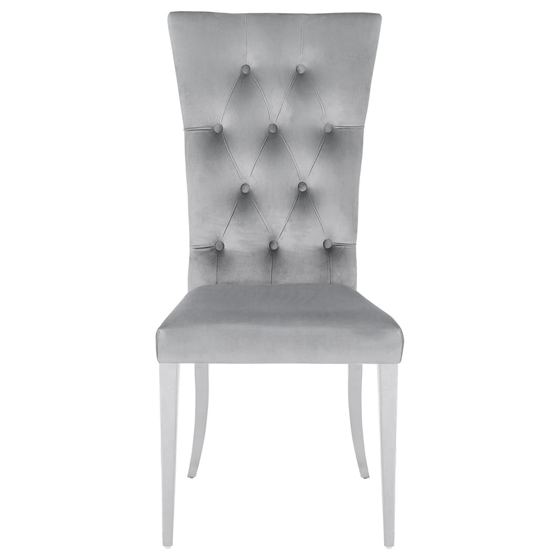 Kerwin Velvet Upholstered Dining Side Chair Grey (Set of 2) - detail 4