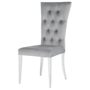 Kerwin Velvet Upholstered Dining Side Chair Grey (Set of 2) - detail 5