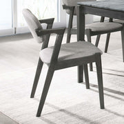 Stevie Padded Wood Dining Arm Chair Black (Set of 2) - alternate view