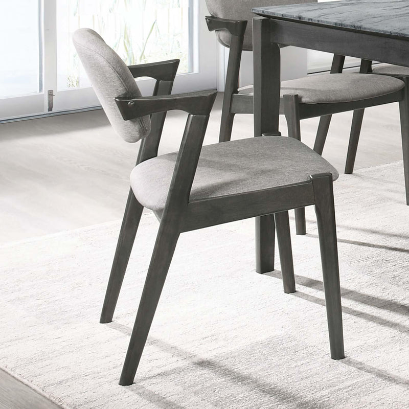 Stevie Padded Wood Dining Arm Chair Black (Set of 2) - alternate view