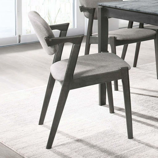 Stevie Padded Wood Dining Arm Chair Black (Set of 2) - alternate view