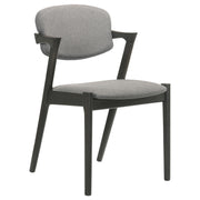 Stevie Padded Wood Dining Arm Chair Black (Set of 2) - detail 3