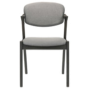 Stevie Padded Wood Dining Arm Chair Black (Set of 2) - detail 4