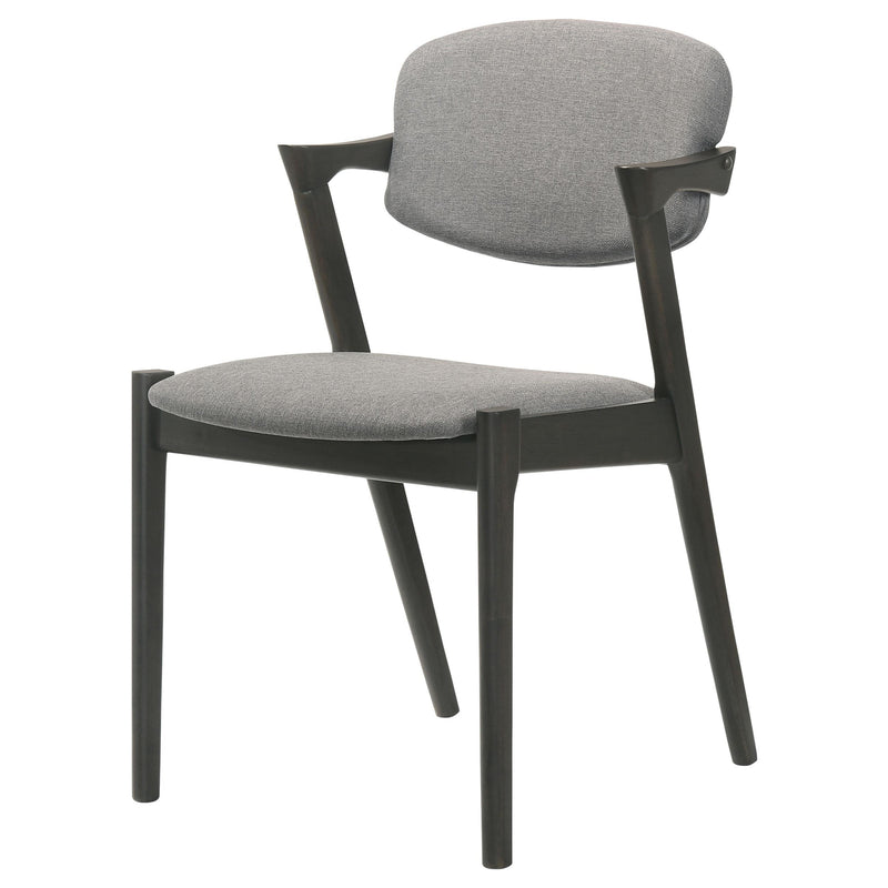 Stevie Padded Wood Dining Arm Chair Black (Set of 2) - detail 5