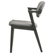 Stevie Padded Wood Dining Arm Chair Black (Set of 2) - detail 6