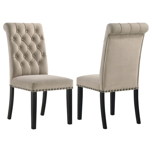 Alana Velvet Upholstered Dining Side Chair Sand (Set of 2)