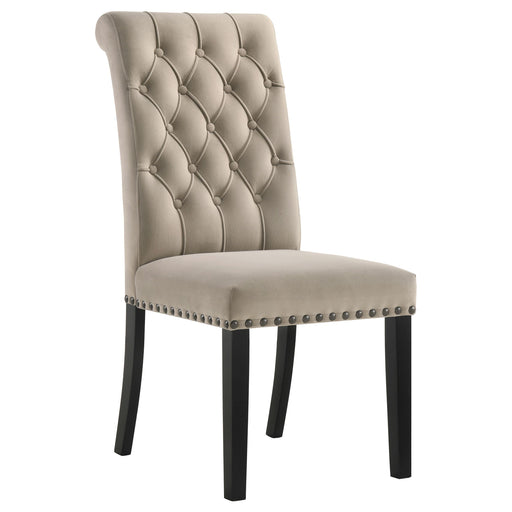 Alana Velvet Upholstered Dining Side Chair Sand (Set of 2) - alternate view