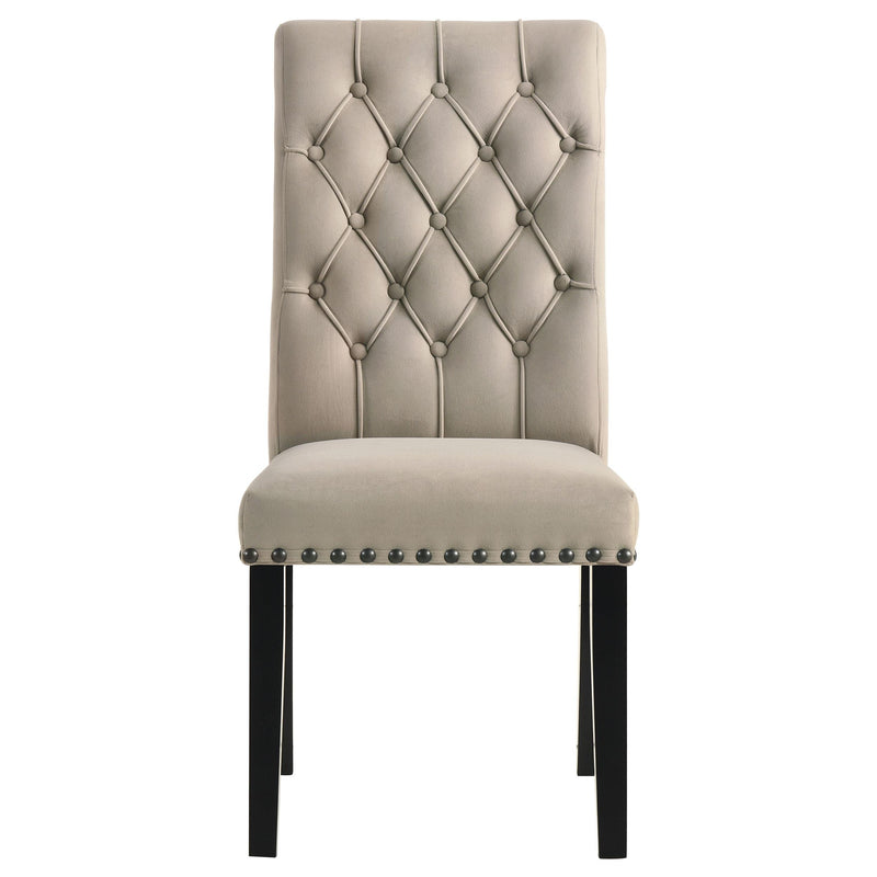 Alana Velvet Upholstered Dining Side Chair Sand (Set of 2) - detail 3