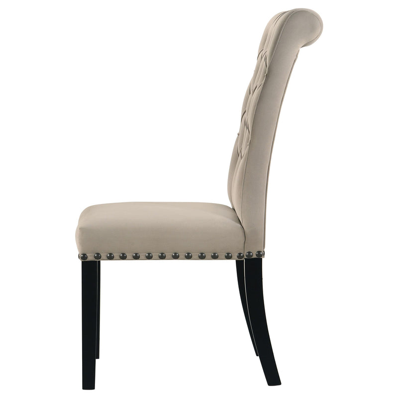 Alana Velvet Upholstered Dining Side Chair Sand (Set of 2) - detail 5