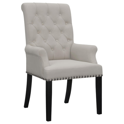 Alana Velvet Upholstered Dining Arm Chair Sand - alternate view
